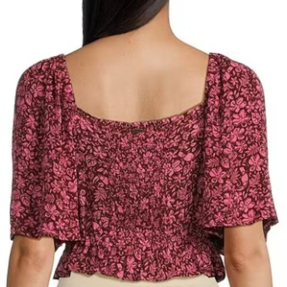 Rip Curl Pink Beach Party Flutter Sleeve Top SZ L… - image 2